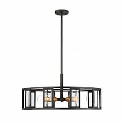 5-Light Payne Pendant Light Fixture, Midnight Bronze, Clear Beveled Glass