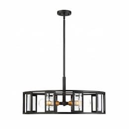 5-Light Payne Pendant Light Fixture, Midnight Bronze, Clear Beveled Glass