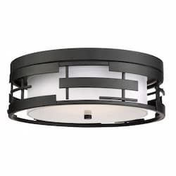 Lansing Flush Mount Light Fixture, Textured Black