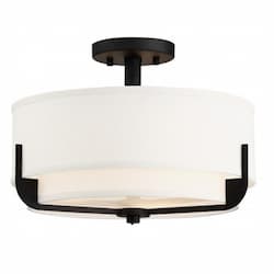 Frankie LED Semi Flush Light, Aged Bronze Finish