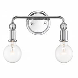 Bounce 2-Light Vanity Light Fixture, Polished Nickel w/ K9 Crystal