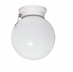 6in Ceiling Light Fixture, Ball with Pull Chain, Brushed Nickel