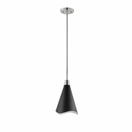 Nuvo 60W Tango Pendant, 1 Light, 120V, Black/Polished Nickel, Small