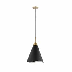 60W Tango Pendant, 1 Light,  120V, Black/Burnished Brass, Medium