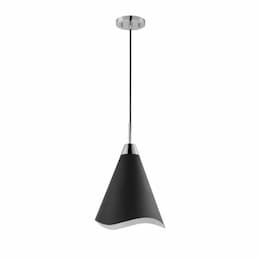 Nuvo 60W Tango Pendant, 1 Light, 120V, Black/Polished Nickel, Large