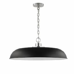 100W Colony Pendant, 1 Light, 120V, Black/Polished Nickel, Large