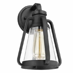 60W Everett Wall Sconce, 1-Light, 120V, Black/Clear Glass