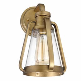 60W Everett Wall Sconce, 1-Light,  120V, Natural Brass/Clear Glass