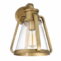 60W Everett Wall Sconce, 1-Light, Large, 120V,Natural Brass/Clear Glass