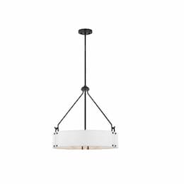 Halter Pendant Fixture w/o Bulbs, 4-Light, Medium Base, MB/W