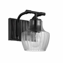 Destin Vanity Wall Fixture w/o Bulb, Medium Base, Black/Silver