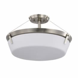 Rowen Semi Flush Mount Fixture w/o Bulbs, 4-Light, Brushed Nickel