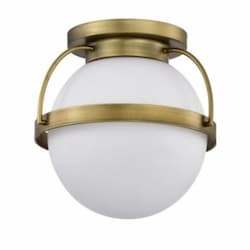 Lakeshore Medium Flush Mount Fixture w/o Bulb, 120V, Natural Brass