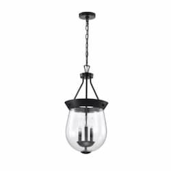 11-in Boliver Pendant Light Fixture w/o Bulbs, 3-Light, Matte Black