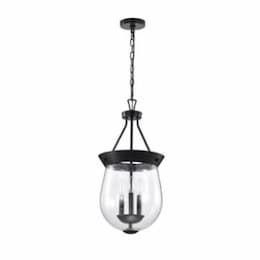 11-in Boliver Pendant Light Fixture w/o Bulbs, 3-Light, Matte Black