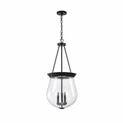 14-in Boliver Pendant Light Fixture w/o Bulbs, 3-Light, Matte Black