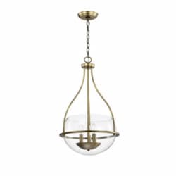 14-in Amado Pendant Light Fixture w/o Bulbs, 3-Light, Vintage Brass