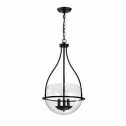 14-in Amado Pendant Light Fixture w/o Bulbs, 3-Light, Matte Black