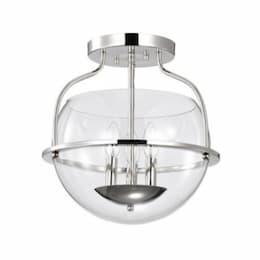 Amado Semi Flush Mount Fixture w/o Bulbs, 3-Light, Polished Nickel