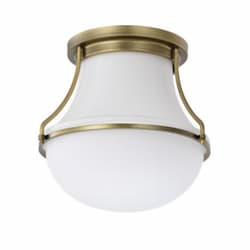 10-in Valdora Flush Mount Fixture w/o Bulb, 120V, Natural Brass