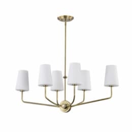 Cordello Island Pendant Fixture w/o Bulbs, 6-Light, Vintage Brass