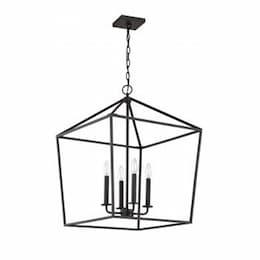 Emma Small Pendant Fixture w/o Bulbs, 4-Light, 120V, Matte Black