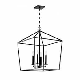 Emma Large Pendant Fixture w/o Bulbs, 4-Light, 120V, Matte Black