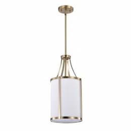 Easton Pendant Fixture w/o Bulb, 120V, Burnished Brass/White Linen