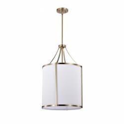 Easton Pendant Fixture w/o Bulbs, 3-Light, Burnished Brass/White