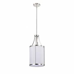 Easton Pendant Fixture w/o Bulb, 120V, Polished Nickel/White Linen