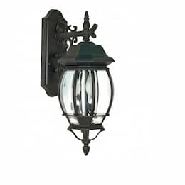 Nuvo 60W 22.75 in. Central Park Wall Lantern Arm Down, Clear Beveled Panels