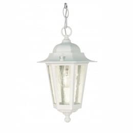 Cornerstone, 13" Hanging Lantern Light, Clear Seeded Glass, White Finish