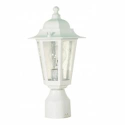 Cornerstone, 14" Post Lantern Light, Clear Seeded Glass, White Finish