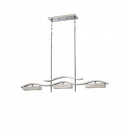 30W Wave Island Pendant, 3 Module, Brushed Nickel, 3000K