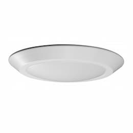 LED 10" Flush Mount Disk Light Fixture, White, Frosted White Polymer, 3000K