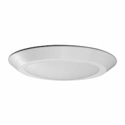 LED 10" Flush Mount Disk Light Fixture, White, Frosted White Polymer, 4000K