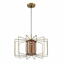 12W, Wired LED Pendant Lights, Vintage Brass Finish