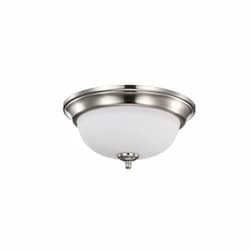 13-in 19W Center Lock Flush Mount LED, 1600 lm, 120V, 3000K, Nickel