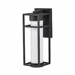 6W LED Ledges Wall Lantern, Medium, Dimmable, 120V, Black/White