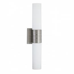 24W, Link LED Tube Wall Sconce Light, Brushed Nickel Finish