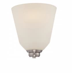 10.5W Calvin Wall Sconce Light, Satin White, 1-Light, Brushed Nickel