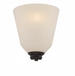 10.5W Calvin Wall Sconce Light, Satin White, 1-Light, Mahogany Bronze