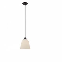 10.5W Calvin Mini Pendant Light, Satin White, 1-Light, Mahogany Bronze