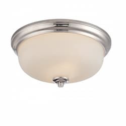 21W Kirk LED Flush Mount, 2-Light, Polished Nickel