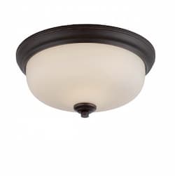 21W Kirk LED Flush Mount, 2-Light, Mahogany Bronze