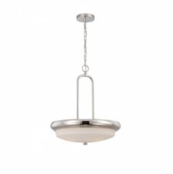 29.4W Dylan Pendant Light, Etched Opal, Polished Nickel