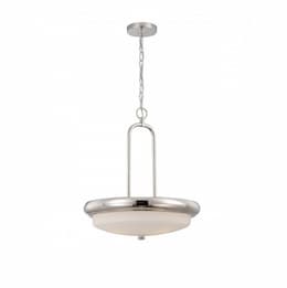 29.4W Dylan Pendant Light, Etched Opal, Polished Nickel