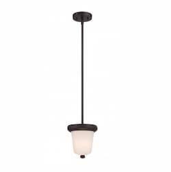 9.8W Dylan Mini Pendant Light, Etched Opal, Mahogany Bronze