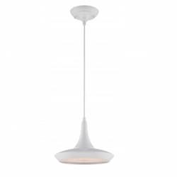 20W Fantom LED Colored Pendant Light, Rayon Wire, White Finish