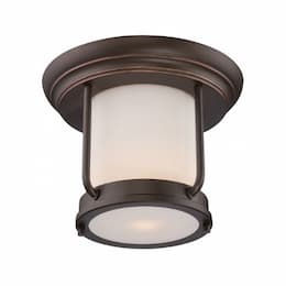  9.8W Bethany LED Outdoor Flush Light Fixture, Satin White Glass